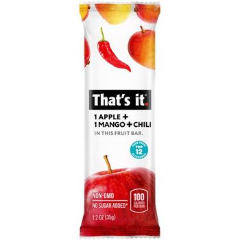 That's It Apple+Mango+Chili 100% Natural Great Tasting Real Dried Fruit Bar