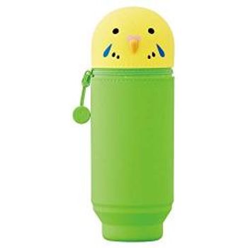 Lihit Lab Punilabo Stand Up Pen Case pen Holder Large 2.9" X 8.3" Parrot a7714-9