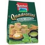 Loacker Quadratini Matcha Green Tea Flavored Wafer Cookies 220g