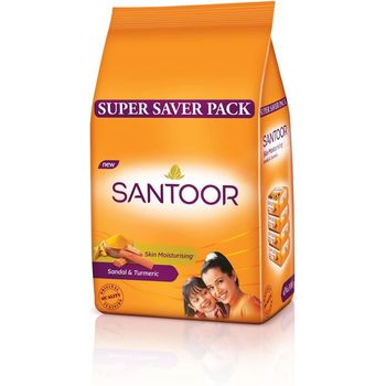 Santoor Sandal & Turmeric Soap for Total Skin Care 4 x 100g