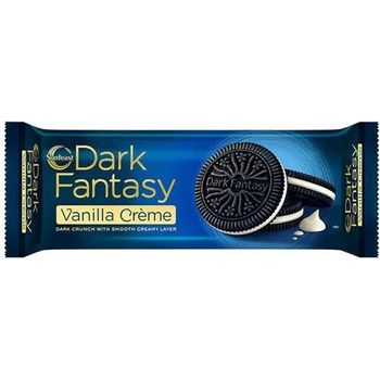 Sunfeast Dark Fantasy Vanilla Creme Crunchy Biscuit With Smooth Creamy Layer 100g