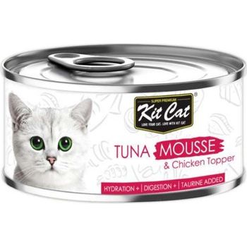 Kit Cat Canned Food Mousse Tuna With Chicken Topper 80g
