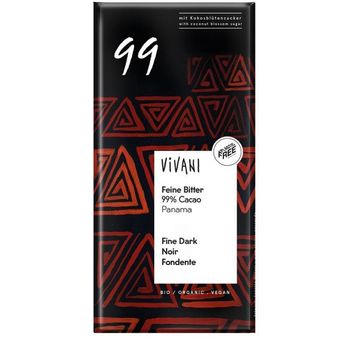 Vivani - Organic Vegan Bar, 99% Cacao Fine Dark (80g)