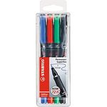 Stabilo OHPen Universal Non-Permanent Marker Fine Tip, Pack of 4, Assorted Color