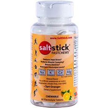 SaltStick Fastchews Electrolyte Pills for Hydration Supplements for Exercise Recovery Youth & Adult Athletes Hiking Hangovers & Sports Recovery Bottle of 60 Tablets Orange Flavor