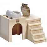 Marukan Wooden House Dish Table for Dwarf Hamster