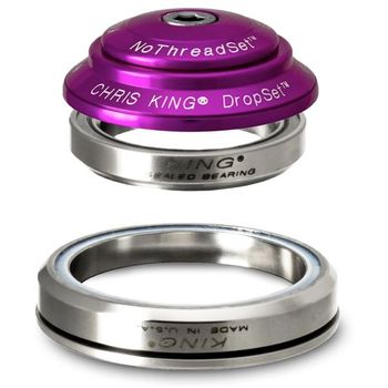 Chris King DropSet 3 Headset IS41/28.6 IS52/40, 1.5" Tapered Steerer 3D Violet