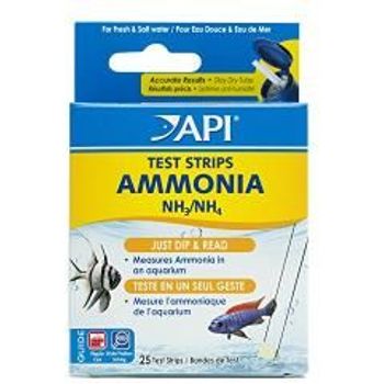 API Ammonia Test Strips Freshwater And Saltwater Aquarium Water 25 Test Strips 