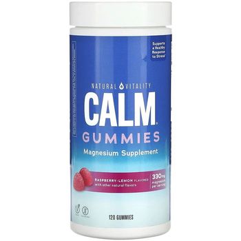 Natural Vitality Calm Gummies Raspberry Lemon Flavor 120 Gummies