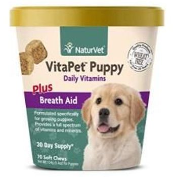 NaturVet VitaPet Puppy Daily Vitamins Plus Breath Aid (70 Soft Chews)