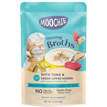 Moochie Cat Creamy Broths Tuna And Green Lipped Mussel 40g