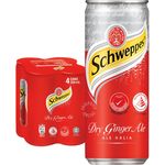 Schweppes Carbonated Dry Ginger Ale 4 x 320ml