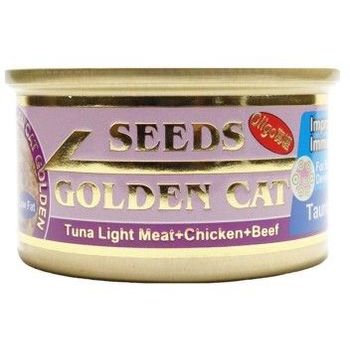 Seeds Golden Cat Canned Food Tuna Light Meat Chicken And Beef 80g