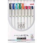 Uni-Ball One Gel Retractable Pen 0.38 / 0.5mm 8 Colours Set