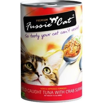 Fussie Cat Canned Food Wild Caught Tuna With Crab Surimi 400g