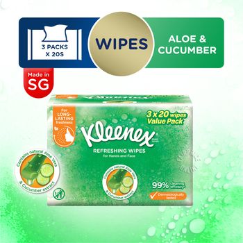 Kleenex Hand Face Moist Wipes Refreshing