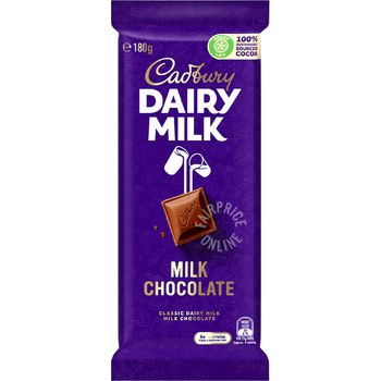 Cadbury Dairy Milk Chocolate Block Milk 180g