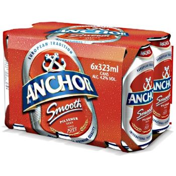 Anchor Smooth Pilsener Beer Can 6 Pack 323ml