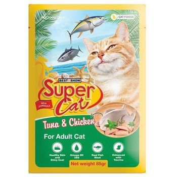 Super Cat Pouch Adult Cat Tuna And Chicken 85g