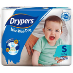 Drypers Wee Wee Dry Tape Diapers From 3kg to 7kg Size S