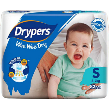 Drypers Wee Wee Dry Tape Diapers From 3kg to 7kg Size S