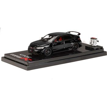 Hobby Japan Honda Civic Type R FL5 Crystal Black Pearl w/Engine Display Model Diecast Car