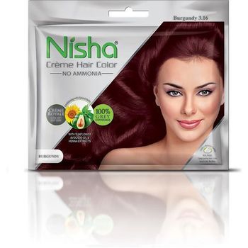 Nisha Creme Hair Color Burgundy 20g Plus 20ml
