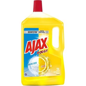 Ajax Boost Lemon And Baking Soda Antibacterial Multi Purpose Floor Cleaner 2L