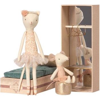Maileg Dancing Cat Mouse In Shoebox