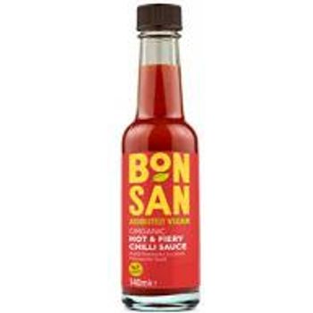 Bonsan Organic Hot & Fiery Chilli Vegan Sauce 140ml