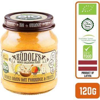 Rudolfs Organic Whole Grain Oat Porridge with Fruits Gluten Free 120g