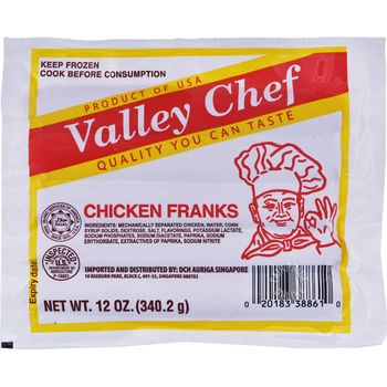 Valley Chef Frozen Chicken Franks 340.2g