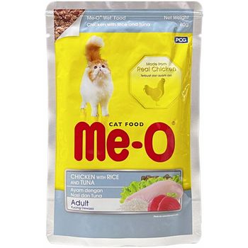 Me-O Pouch Adult Chicken With Rice And Tuna 80g