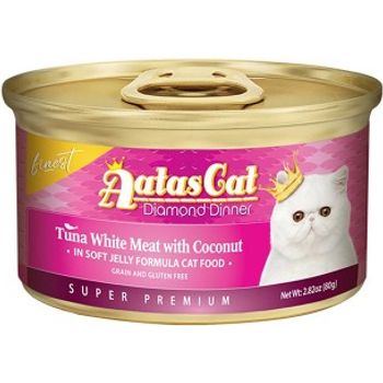 Aatas Cat Canned Food Finest Diamond Dinner Tuna With Coconut In Jelly 80g