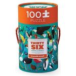Crocodile Creek Thirty-six Birds Of The World 100 Piece Jigsaw Puzzle In Canister Includes Educational Animal Finder Sheet For Ages 5 Years And Up