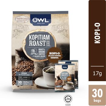 Owl Kopitiam Roast Ground Coffee Bags Kopio 30 x 17g