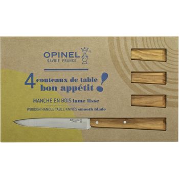 Opinel Set Of 4 Bon Appetit Steak Knives Southern Olive Wood
