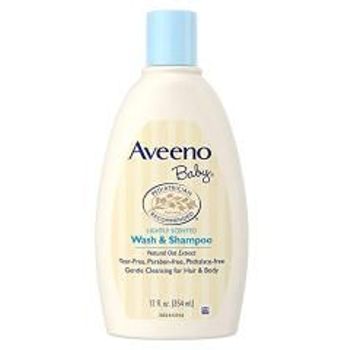 Aveeno Baby Wash Shampoo Natural Oat Formula Lightly Scented 12oz