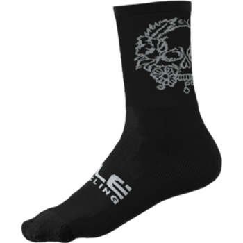Ale Cycling Q Skin Skull Cycling Socks Black