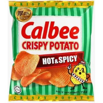 Calbee Crispy Potato Chips Hot & Spicy 72g