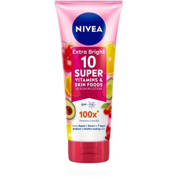 Nivea Extra Bright 10 Super Vitamins And Skin Foods Serum in Lotion 180ml