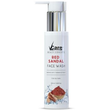 VCare Natural Red Sandal Face Wash With Thanaka Extract For Men And Women 100ml