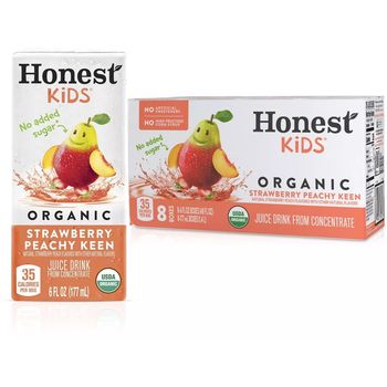 Honest Kids - Organic Juice Drinks, Strawberry Peachy Keen (8x177ml)
