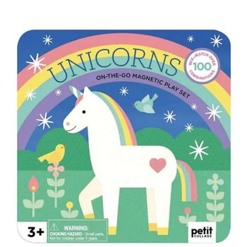 Petit Collage On The Go Magnetic Play Set Unicorns