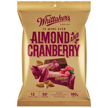 Whittaker's Almond and Cranberry Chocolate 180g