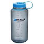Nalgene Wide Mouth Water Bottle Grey With Blue 1l