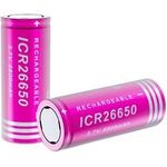 Benkia 26650 Rechargeable Battery 6800mah High Capacity 3.7v 26650 Rechargeable Battery Is Suitable For Electronic Devices Such As Strong Light Flashlights2 Pack