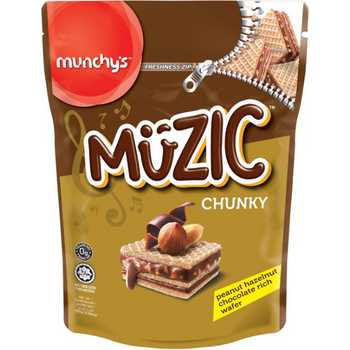 Munchy's Muzic Chunky Peanut Hazelnut Chocolate Rich Wafer 150g
