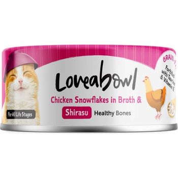 Loveabowl Cat Canned Food Chicken Snowflakes With Shirasu In Broth 70g