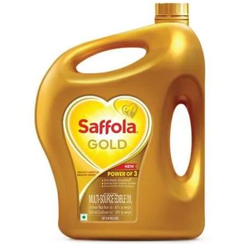 Saffola Gold Refined Cooking Oil Blended Rice Bran And Sunflower Oil 5l